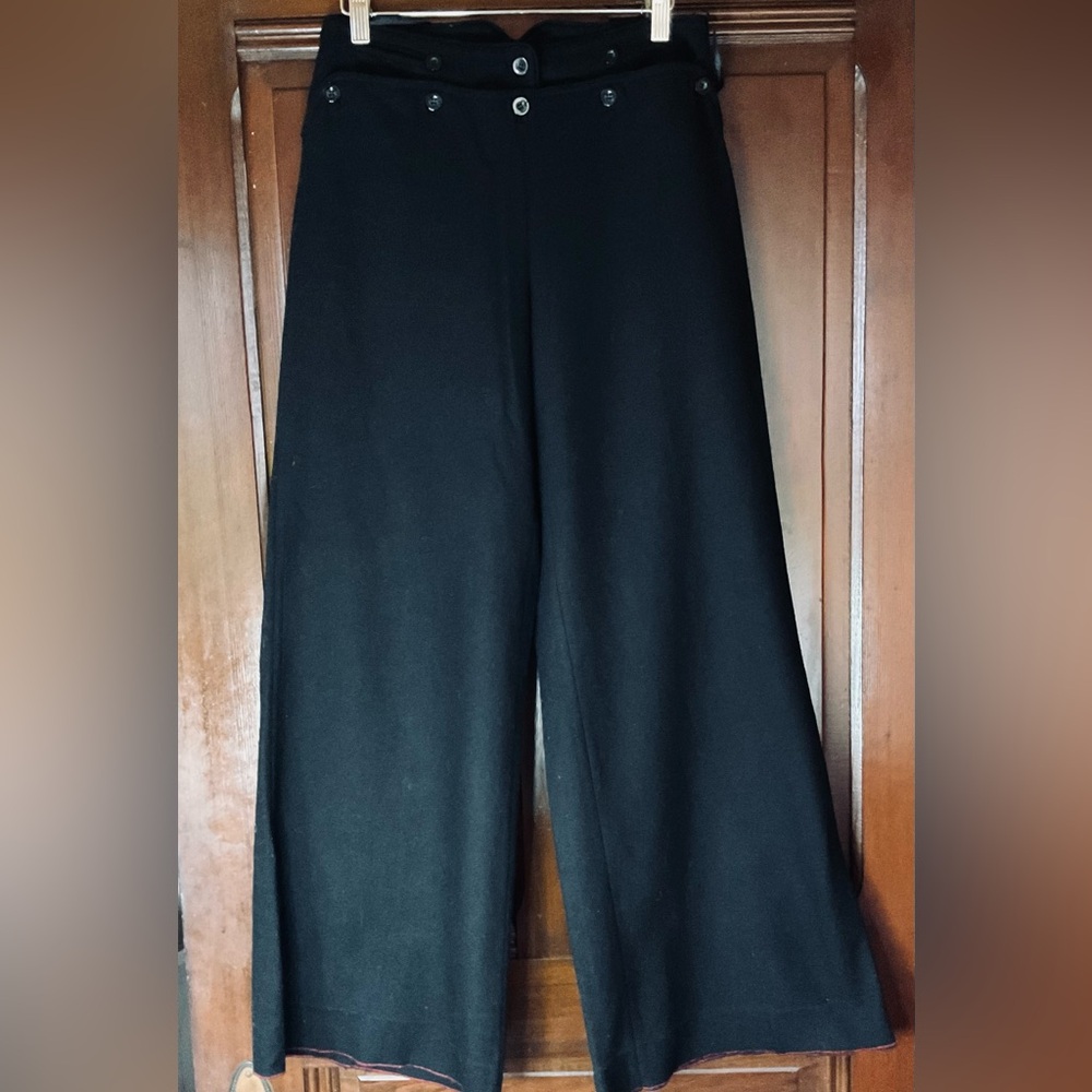 Topshop x Kate Moss Wool Sailor Trousers Bib Front Wide Leg. SUPER Rare.